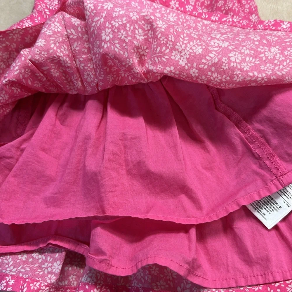 Baby Gap Ditsy Floral Ruffles Cap Sleeve Half-placket Dress Preowned 18-24 M